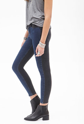 Forever 21 Forever21 Low-Rise - Two-Tone Skinny Jeans