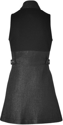 McQ Black Woven A-Line Dress with Zip