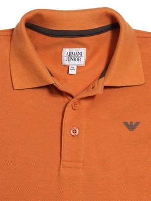 Armani Junior Long Sleeve Cotton Piqué Polo