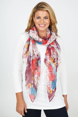 Yours Clothing Multi Autumnal Coloured Splatter Print Scarf