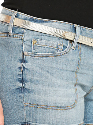 Torrid White Label Short Shorts - Light Wash with Square Pockets & Belt