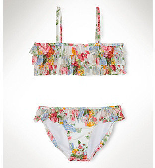 Ralph Lauren Childrenswear Girls' 2T-6X White Multi Floral 2-pc. Swimsuit