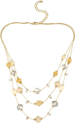 JCPenney MIXIT Mixit Gold-Tone Neutral Multi-Row Illusion Necklace