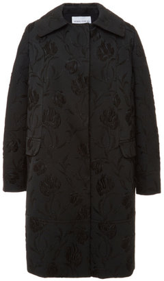 Prabal Gurung Tulip Double Breasted A-Line Coat Black