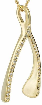 Jennifer Meyer Women's Diamond Wishbone Pendant Necklace - Gold