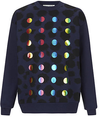 Etre Cecile Cheetah Print Foil Dot Sweatshirt