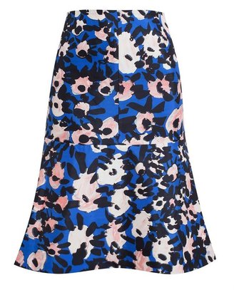 Marni Bright Floral Print Fluted Skirt