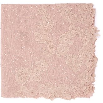 Valentino Sequined and floral lace scarf