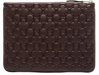 Comme des Garcons Clover Embossed Pouch in Brown