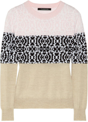 Thakoon Patterned wool and cotton-blend sweater