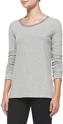ATM Long-Sleeve Striped Cotton Tee