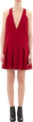 Thakoon Crepe Pleat-Skirt Sleeveless Dress