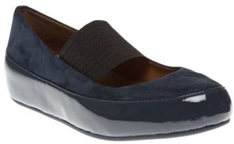 FitFlop New Womens Blue Due Mary Jane Nubuck Shoes Flats Slip On