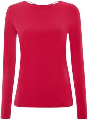 Michael Kors Cowl neck long sleeved top with back chain