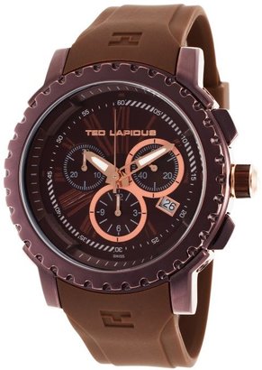 Ted Lapidus Men's Chrono Brown Rubber Brown Dial