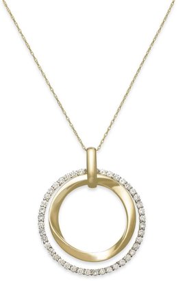 LeVian Diamond Circle Pendant Necklace in 14k Gold (7/8 ct. t.w.)