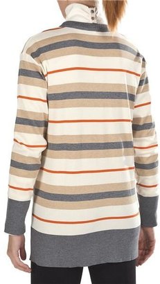 Joan Vass Striped Cardigan Sweater - Cotton (For Women)