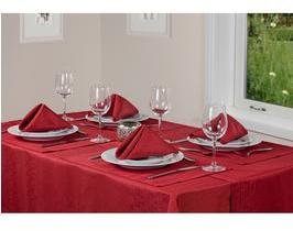Linen Look Table Textile Set - Red