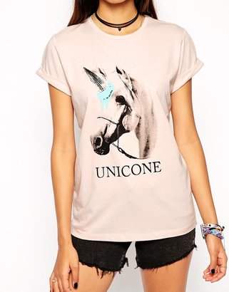 ASOS Boyfriend T-shirt With Unicone Print