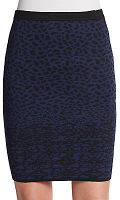 Velvet by Graham & Spencer Izella Snow Leopard Jacquard Skirt