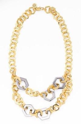 Tory Burch Hexagon Two-Strand Necklace