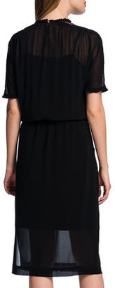 Cynthia Steffe Overlay Dress w/ Lace Insert Sleeves
