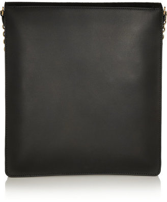 Oscar de la Renta Slim Sloane leather and calf hair shoulder bag