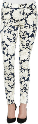 7 For All Mankind Floral-Print Skinny Ankle Jeans
