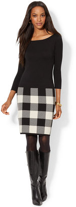 Lauren Ralph Lauren Long-Sleeve Plaid Sweater Dress