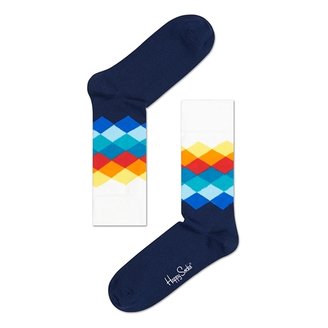 Happy Socks Navy / Multicolor Faded Diamond Socks - Size 10-13
