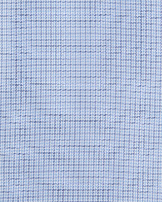 Brioni Micro-Check Cotton Shirt, Blue