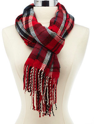 Charlotte Russe Traditional Plaid Wrap Scarf