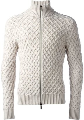 Etro cable knit zipped cardigan