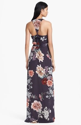 L'Agence Floral Print Ruffle Front Dress