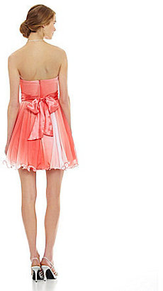 Sequin Hearts Strapless Ombre Party Dress