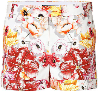 Ferragamo Stretch Cotton Floral Print Shorts