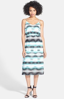 Vince Camuto 'Linear Echoes' Print Midi Dress