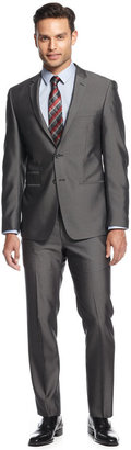 Andrew Fezza Charcoal Neat Slim-Fit Suit