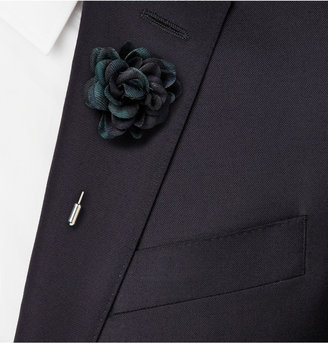 Lanvin Plaid Buttonhole Flower Pin