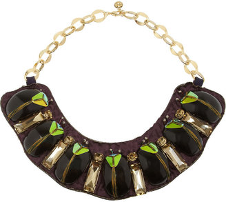 Tory Burch Scarab gold-plated crystal necklace