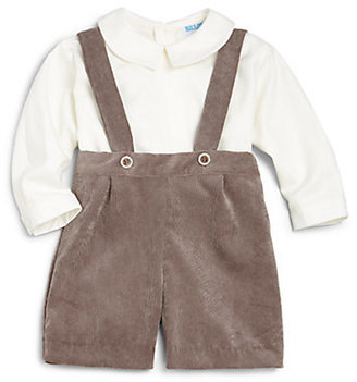 Luli and Me Infant's Two-Piece Corduroy Suspenders & Shirt Set