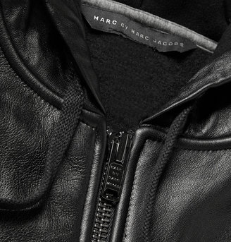 Marc by Marc Jacobs Luke Leather-Panelled Jersey Hoodie
