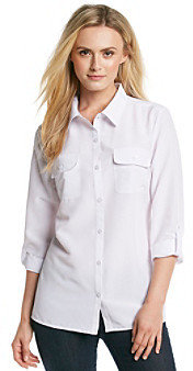 Notations Solid Button Down Blouse