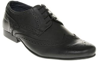 Ikon New Mens Black Darwin Leather Shoes Brogue Lace Up