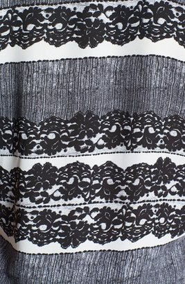 Vince Camuto Print Drape Front Shirttail Blouse