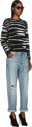 Versace Black Jacquard Stripe Sweater