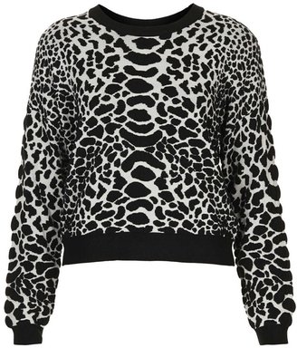 Topshop Quilted Animal Spot Sweater