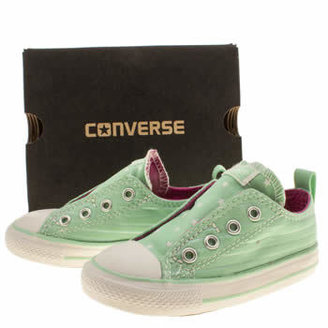 Converse light green all star simple slip girls toddler