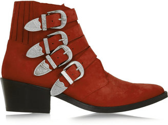 Toga Buckled suede ankle boots