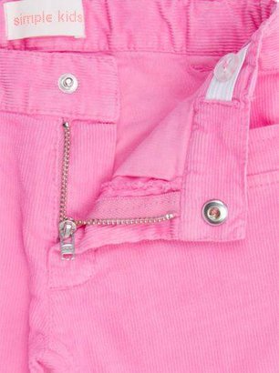 Simple Hot Pink Skinny Cord Pant
